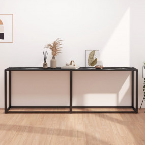Console Table Black marble Tempered glass, powder-coate...