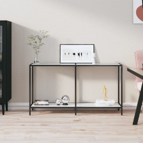 Console Table White Tempered Glass Console Table Rectan...