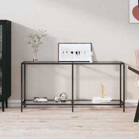 Console Table See-through Tempered glass, powder-coated...
