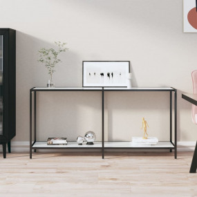 Console Table White Tempered glass, powder-coated steel...