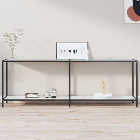 Console Table White Tempered glass, powder-coated steel...