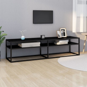 TV Cabinet Black Tempered glass, powder-coated steel Me...