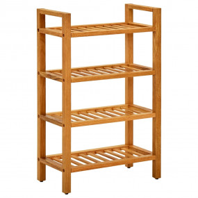 Shoe Rack Natural Oak Solid Oak Wood Compact Shoe Rack