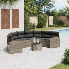 Garden Sofa Half-Round Gray