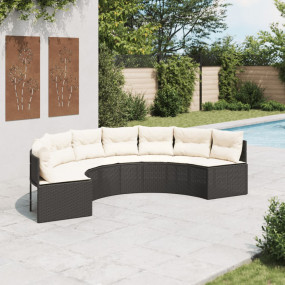 Patio Sofa Black, Cream White