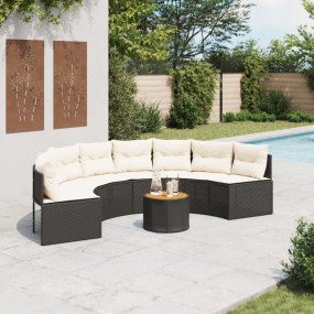 Patio Sofa Black, Cream white