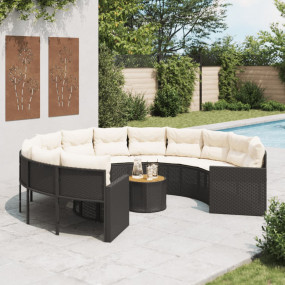 Patio Sofa Black, Cream White