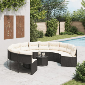 Garden Sofa Black, Cream White
