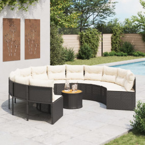 Patio Sofa Black, Cream White