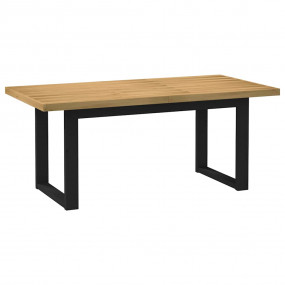 Dining Table Natural and Black Solid pine wood 70.9 x 3...