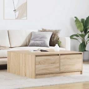 Coffee Table Sonoma oak Engineered wood 39.4x39.4x15.7 ...