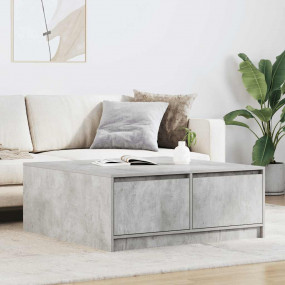 Coffee Table Concrete Grey Engineered Wood 39.4 in x 39...