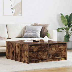 Coffee Table Smoked oak Engineered wood 39.4 x 39.4 x 1...