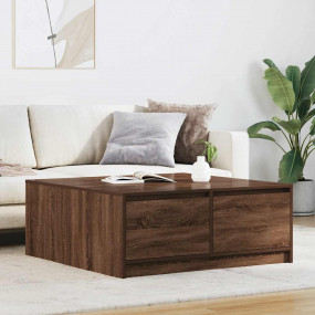Coffee Table Brown Oak Engineered wood Large Coffee Tab...