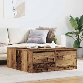 Coffee Table Old Wood Engineered Wood Low Coffee Table ...