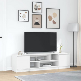 TV Cabinet White Engineered wood Large TV Cabinet Recta...