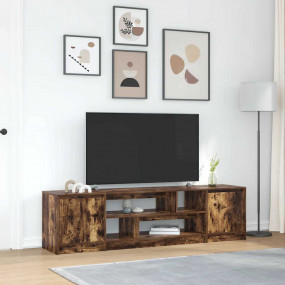 TV Cabinet Smoked Oak Engineered Wood Medium TV Cabinet