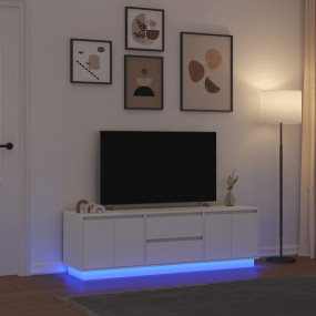 TV Cabinet White Engineered wood Medium TV Cabinet Rect...