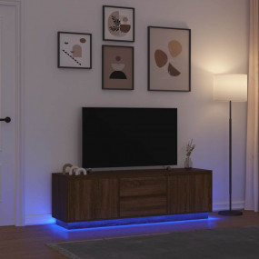TV Cabinet Brown Oak Engineered Wood Medium TV Cabinet