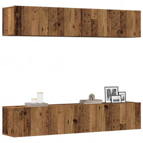 TV Cabinet Set of 4 Old Wood Engineered Wood