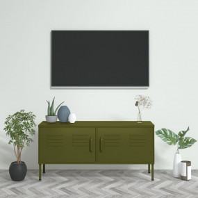 TV Cabinet Olive Green Steel 41.3 in x 13.8 in x 19.7 i...