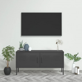 TV Cabinet Gray Steel Medium Levelers TV Cabinet Rectan...