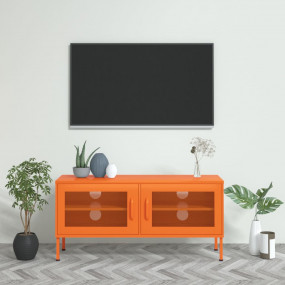 TV Cabinet Orange Steel Small to Medium TV Cabinet Rect...