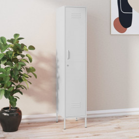 Locker Cabinet White Steel 13.8 x 18.1 x 70.9 in Locker...