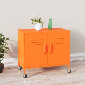 Storage Cabinet Orange Steel Medium Height-Adjustable S...
