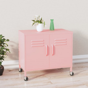 Storage Cabinet Pink Steel Compact Storage Cabinet Rect...
