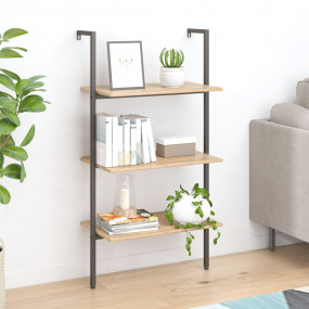 Leaning Shelf Light brown, black Engineered wood, steel...