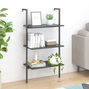 Leaning Shelf Black Engineered wood, steel Medium Leani...