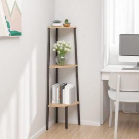 Corner Shelf Light brown and black Engineered wood, ste...