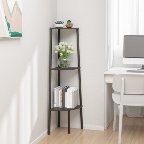 Corner Shelf Black Engineered wood, Steel 47.2 x 17.9 x...