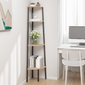 Corner Shelf Light brown and black Engineered wood, ste...
