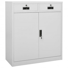 Office Cabinet Light Grey Steel Large Height-Adjustable...