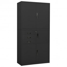 Office Cabinet Anthracite Steel Large Height-Adjustable...