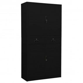 Office Cabinet Black Steel 35.4 x 15.7 x 70.9 in Office...