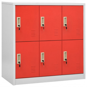 Locker Cabinet Light gray and red Steel Medium Locker C...
