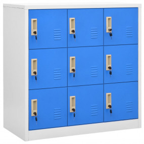 Locker Cabinet Light Grey and Blue Steel Medium Locker ...