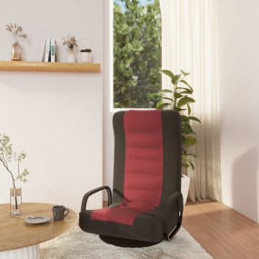 Floor Chair Black and Wine Red Fabric (100% polyester),...