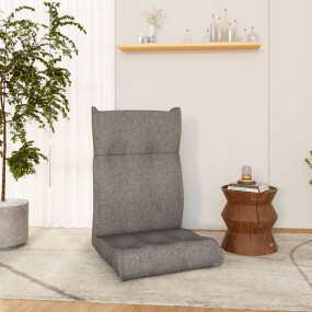 Floor Lounger Light Grey Polyester Compact Foldable