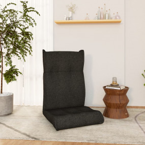 Floor Lounger Black Fabric, Foam, Metal Compact Foldabl...