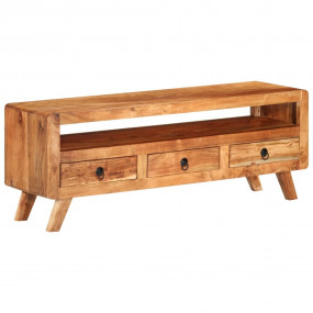 TV Cabinet Natural Wood Solid Acacia Wood Standard Rect...
