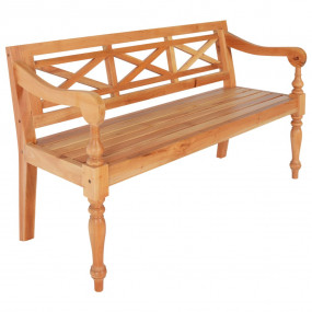 Bench Light Brown Solid Mahogany Wood Medium Durable Be...