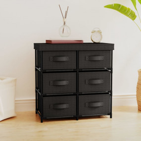 Storage Cabinet Black Steel, Polyester Medium Lightweig...