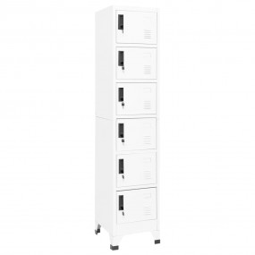 Locker Cabinet White Steel 15.0 x 15.7 x 70.9 in Locker...