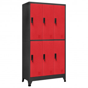 Locker Cabinet Anthracite and Red Steel Standard Locker...