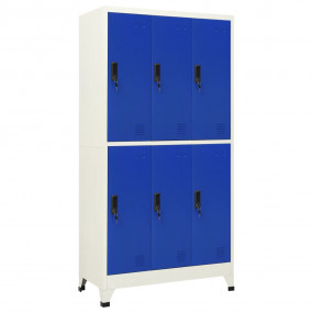Locker Cabinet Grey and Blue Steel Medium Locker Cabine...