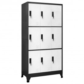 Locker Cabinet Anthracite and White Steel Large Locker ...